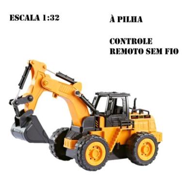 Imagem de Trator Escavadeira Controle Remoto Sem Fio Total Movimenta Pá Original