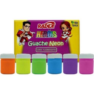 Imagem de Tinta Guache 15ML Neon Asuper 6 Cores Fluorescentes - Radex