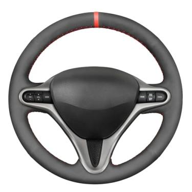 Imagem de MEWANT Capa de volante de camurça DIY feita à mão para Honda Fit 2009-2013 / Insight 2010-2014 Capa de volante