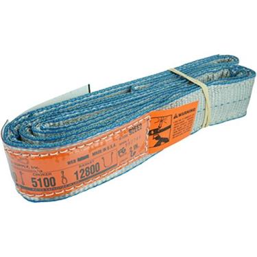 Imagem de DD Sling (feito nos EUA). 5.1 cm x 14', Flo Guard 2 camadas, lingas de levantamento de poliéster, olho e olho, resistente, vertical de 2,903 kg, gargantilha 5100, capacidade de carga de cesta 12800