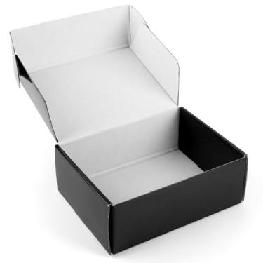 Imagem de Golden State Art,8X6X3 Caixa de Correio Preta, Caixa de Presente Resistente para Correios Pequenas Empresas, Material de Envio Embalagem de Papelão Ondulado 26 Pacotes