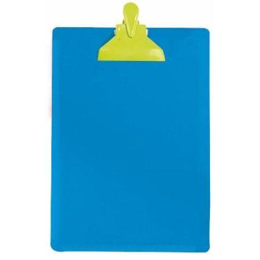 Imagem de Prancheta De Plástico Tam. Oficio Colorida C/Prendendor Azul