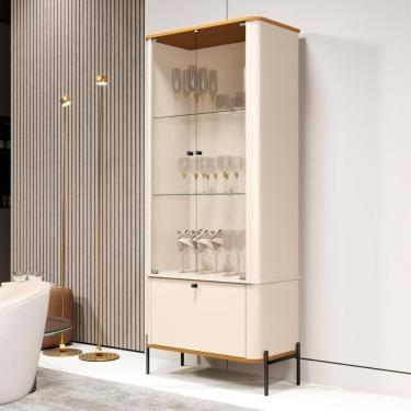 Imagem de Cristaleira 2 Portas Baton Rouge Off White Nature Preto