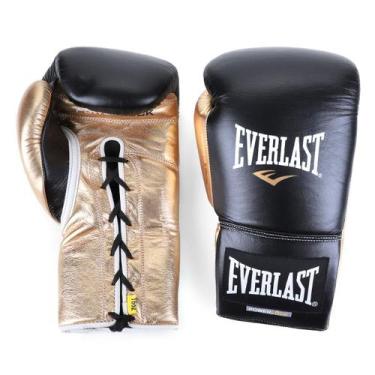 Imagem de Luva de Boxe/ Muay Thai Everlast Powerlock Amarração 16 Oz, Preto, Dou
