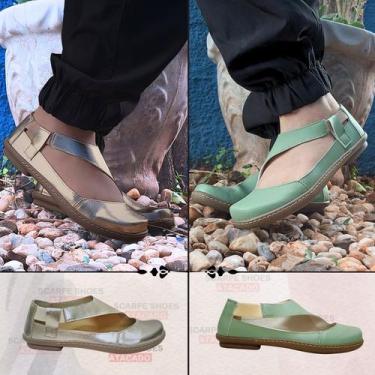 Imagem de Kit 2 Sapatilhas Boneca Sintético Dourada/Pistache Casual - Scarpe Sho