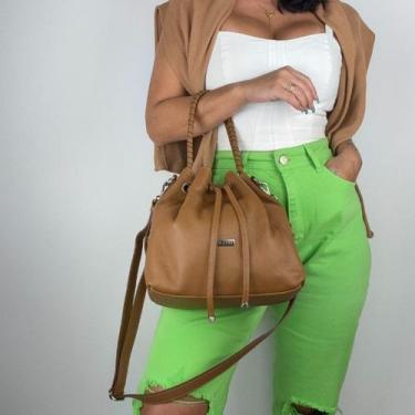 Imagem de Bolsa recuo em couro legítimo b.1086, Caramelo