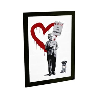 Imagem de Quadro Decorativo Grafite Einstein Love Is The Answer Quarto Sala Decoração Poster