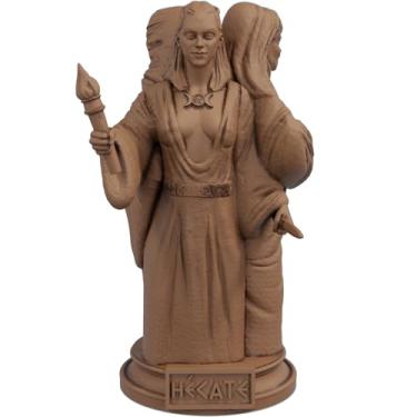 Imagem de Estátua Hecate Deusa Tríplice Grega Perseia da Bruxaria Divino Feminino (Cor Madeira)