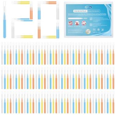 Imagem de DanTicy Escovas interdentais para limpeza de dentes, escovas de fio dental entre dentes, escovas interdentais entre dentes, limpadores de escova interdental, escova dentária interproximal, 120 peças