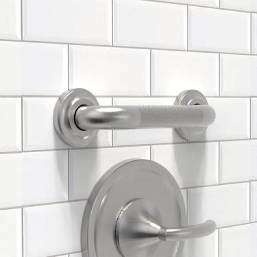 Imagem de AquaChase Barra de apoio serrilhada de 3,5 cm, corrimão de chuveiro de segurança em conformidade com ADA, alça de auxílio à mobilidade do banheiro para idosos e deficientes, suporte resistente de 226