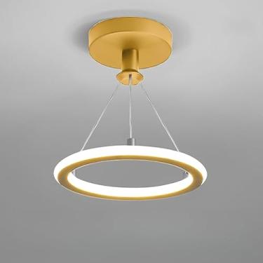 Imagem de 3 Cores(110V 220V) Luminária De Teto Led Minimalista Pendente Lustre Plafon para Sala Quarto Cozinha Ceiling Ligh(JZ-Ouro /3 Cores（110V-220V）)