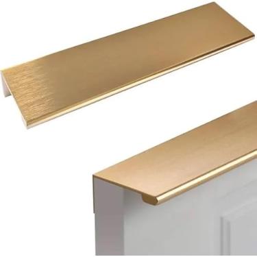 Imagem de 10x Puxador Perfil Slim Alumínio Gaveta Móveis 250mm Premium Maxima Metais (Dourado Escovado)