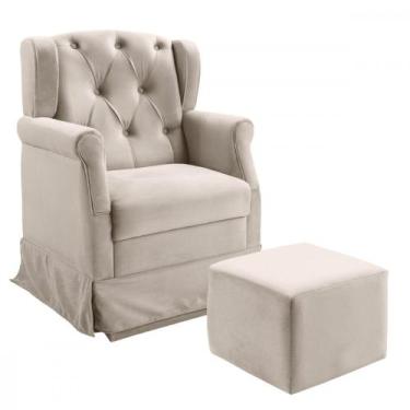 Imagem de Poltrona Balanço Ternura Veludo - Star Confort, Bege