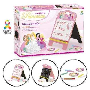 Imagem de Lousa Infantil 2 em 1 Quadro Desenho com Giz e Marcador - Junges