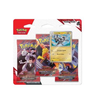 Imagem de Blister Pokémon TCG Triplo Rivais Predestinados Zebstrika com 3 Booste