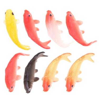 Imagem de TOYANDONA 8 Peças Mini Figuras De Peixes Koi – Pequenos Modelos De Peixinhos Dourados De Plástico Para Micro Paisagens Decoração De Aquário Falso Ornamentos Em Miniatura Para Aquário Estilo