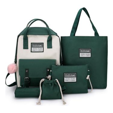 Imagem de Conjunto de mochila escolar estudantil de 5 peças