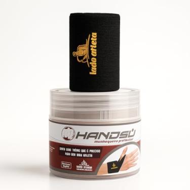 Imagem de Munhequeira Profissional Preta Ajustável para Treinos e Contra Dor