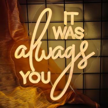 Imagem de IT was always You Sinal neon casamento luz LED decoração de parede para sala de estar, festa, decoração de cena de casamento