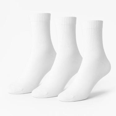 Imagem de Kit 3 Meias Masculinas Cano Alto Algodão Conforto Diário - Obstinate, 