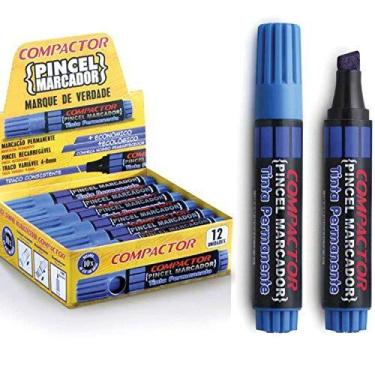 Imagem de Pincel Marcador Permanente Traco Grosso Azul - COMPACTOR