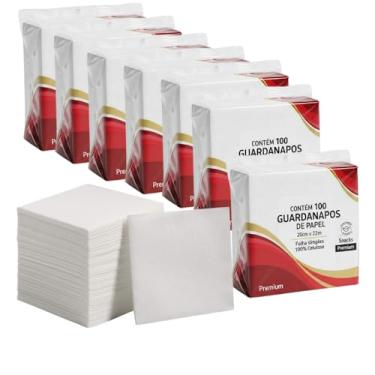 Imagem de Guardanapo de papel 20x22cm. 1000 folhas (10 pcts. x100 fls.) de Guardanapo de Mesa Folha Simples Macio 100% celulose Premium