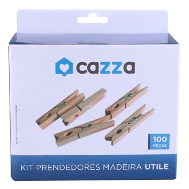 Imagem de Conjunto de Pregadores Madeira 100 Peças Utile Cazza