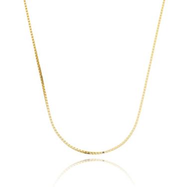 Imagem de Corrente Feminina Veneziana Maciça 45cm 1mm Ouro 18k 750 Amarelo