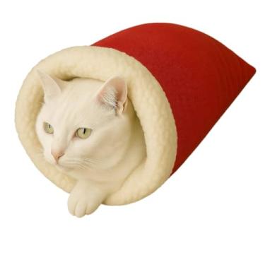 Imagem de Caminha Toca Para Gatos 50x45cm Saco De Dormir Sherpa Cama Confortável(Vermelho)