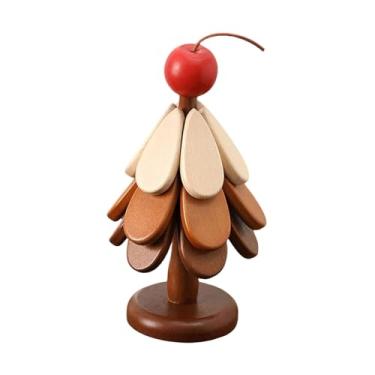 Imagem de ＫＬＫＣＭＳ Conjunto de bases para copos de madeira, porta-copos de madeira, decoração para casa, suporte antiderrapante para panelas quentes com suporte, Maçã