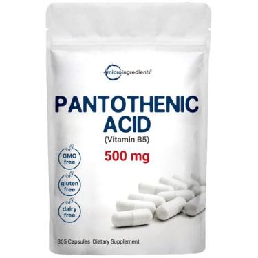 Imagem de Suplemento: microingredientes: ácido pantotênico, vitamina B5, 500 mg,
