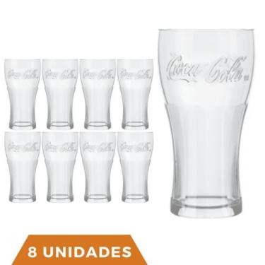Imagem de Jogo 8 Copos de Vidro 300ML Coca-Cola Transparente Nadir - NADIR FIGUE