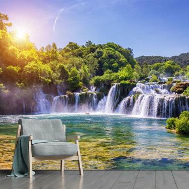 Imagem de Papel de Parede Paisagem Cachoeira Natureza Sala Adesivo - 039pcm - Al