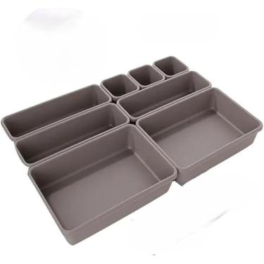 Imagem de Divisória de Gaveta Organizadora, 8 Peças, Cinza, ajustavel