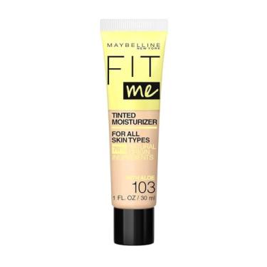 Imagem de Maybelline Fit Me Tinted Moisturizer, Fresh Feel, Natural Coverage, 12H Hydration, Evens Skin Tone, Conceals Imperfections, for All Skin Tones and Skin Types, 103, 1 fl. oz.