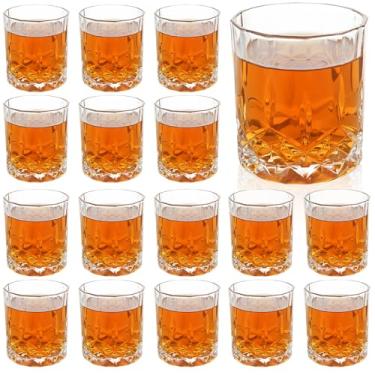 Imagem de LOPYXBR 18 peças de copos de uísque antiquados de 200 ml, copos de vidro Lowball de 200 ml, copos escoceses de 200 ml, copos escoceses transparentes de bourbon de cristal, pequenos copos para bares