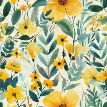Imagem de Papel de parede floral descascar e colar, 45 cm x 300 cm papel de parede floral dourado removível verde/amarelo à prova d'água para decorações de casa de berçário