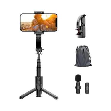 Imagem de Bastão De Selfie Extensível Com Gimbal E Luz De Preenchimento, Tripé B