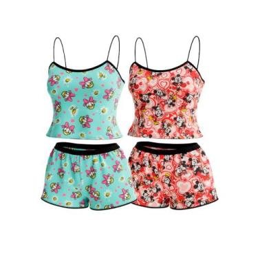 Imagem de Kit 2 Pijama Short Doll Baby Personagem Verão Adulto - FRISTYLE, Multi