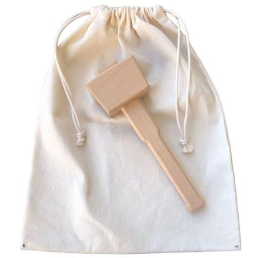 Imagem de Triturador Gelo Saco Bolsa Lona Martelo Madeira Barman Drink