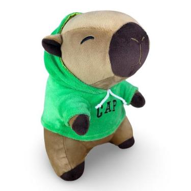 Imagem de Capivara de Pelúcia Toybrink 20cm Moletom Verde