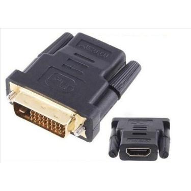 Imagem de ADAPTADOR CONVERSOR DE HDMI FEMEA PARA DVI-D DUAL LINK 24 + 1 PINOS MACHO FULL HD 2K 4K GOLD