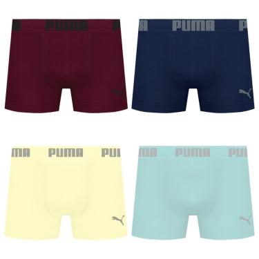Imagem de Kit 4 Cuecas Puma Boxer Sem Costura Masculina