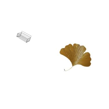 Imagem de Fenteer Escultura de Decoração de Parede de Folhas de Ginkgo em Ferro Forjado para Sala de Estar, Escritório, Hotel, Sala de Jantar, Restaurante, Fazenda,