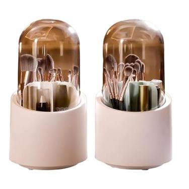 Imagem de Organizador GiratóRio PortáTil 360º | Para Maquiagem E CosméTicos | Porta Escovas E Batons | Caixa De Mesa PráTica(Aleatorio)