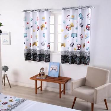 Imagem de Cortina Quarto Infantil Decoração Estampa Digital 2,00x1,50m para Varão Simples Duplo (Jogos)