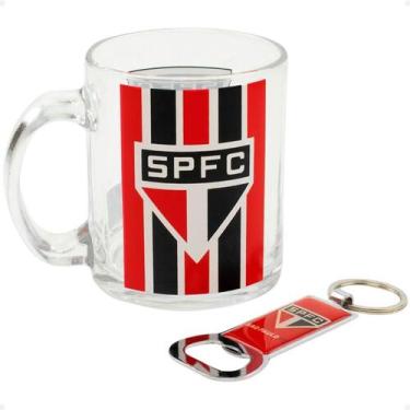 Imagem de Caneca De Vidro Com Abridor De Garrafas 350ml São Paulo SPFC Ref. TWZB