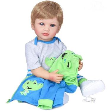 Imagem de Boneca Renascida ROSHUAN 22 Silicone, menino loiro de corpo inteiro