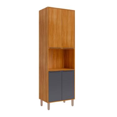 Imagem de Paneleiro Domus 100% MDF 4 Portas Cinamomo e Titanium