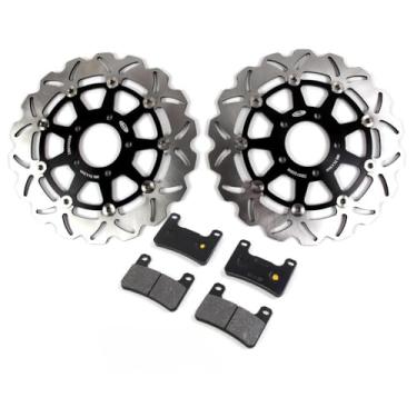 Imagem de Discos e pastilhas de freio dianteiro Arashi para Suzuki GSXR 600 750 2004-2005, GSXR 1000 2004, acessórios de substituição de motocicleta preto